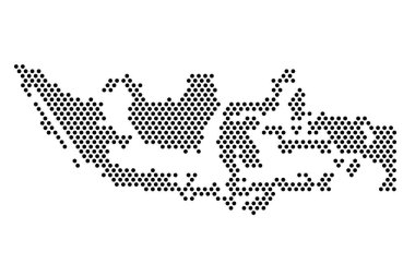 Simple Vector  Map Indonesia from black dot formation, Isolated on White