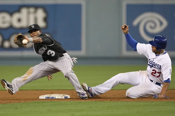 O jogo MLB Rockies vs. Dodgers — Fotografia de Stock