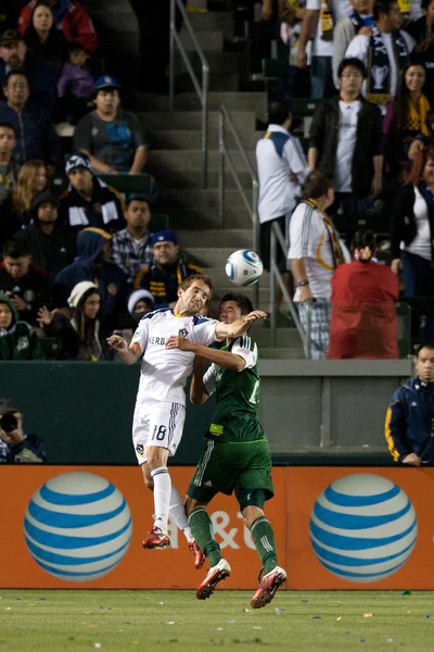 Матч MLS между "Портленд Тимберс" и "Лос-Анджелес Гэлакси" — стоковое фото