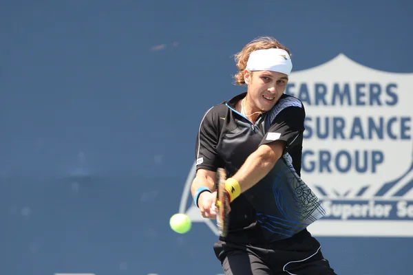 Lukas Lacko and Ernests Gulbis play a match — Stock Photo, Image