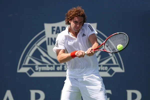 Lukas Lacko and Ernests Gulbis play a match — Stock Photo, Image