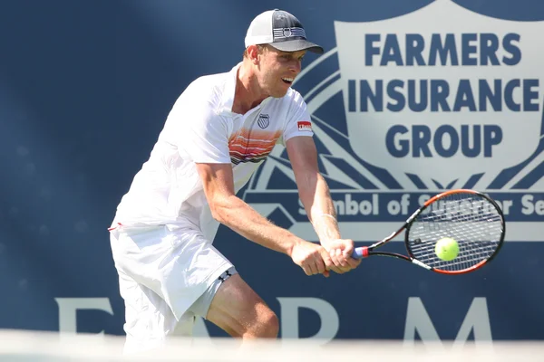 Janko Tipsarevic y Sam Querrey juegan un partido — Foto de Stock