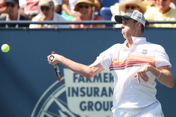 Janko tipsarevic ve sam querrey bir maçı oynamak — Stok fotoğraf