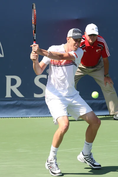 Janko tipsarevic ve sam querrey bir maçı oynamak — Stok fotoğraf