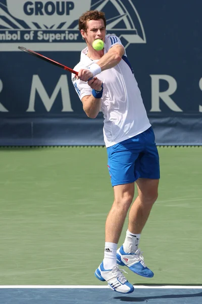 Andy Murray of Great Britain (pictured) and Sam Querrey of USA play the final match at the 2010 Farmers Classic — Stock Photo, Image