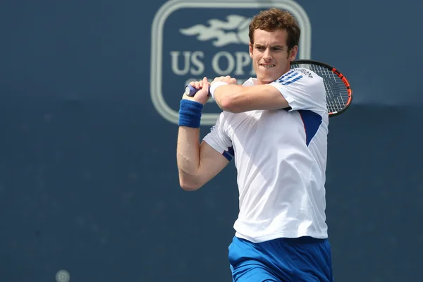 Andy Murray de Gran Bretaña (en la foto) y Sam Querrey de EE.UU. juegan el partido final en el 2010 Farmers Classic — Foto de Stock