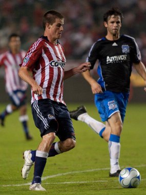 Justin Braun (L) ve Bobby Burling (R) eylem Chivas Usa San Jose deprem sırasında maç