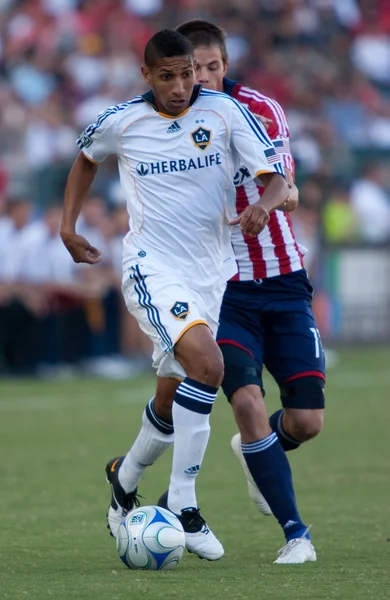 Sean Franklin (L) y Justin Braun (R) en acción durante el partido de semifinales de la MLS —  Fotos de Stock