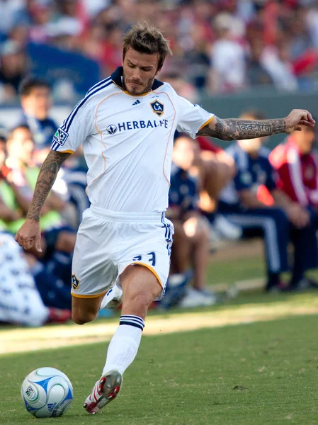 David Beckham em ação durante a partida semifinal da conferência MLS — Fotografia de Stock