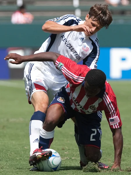 Michael Lahoud and Wells Thompson during the match — Stock Photo, Image