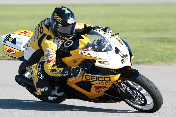 Danny Eslick del equipo monta su Suzuki GSX-R600 — Foto de Stock