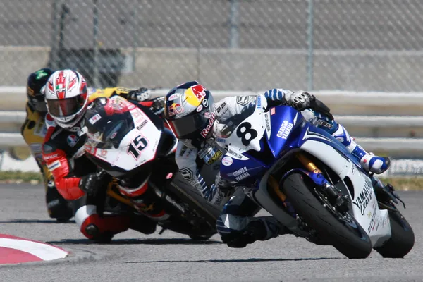 Josh Herrin em sua Yamaha YZF-R6 — Fotografia de Stock