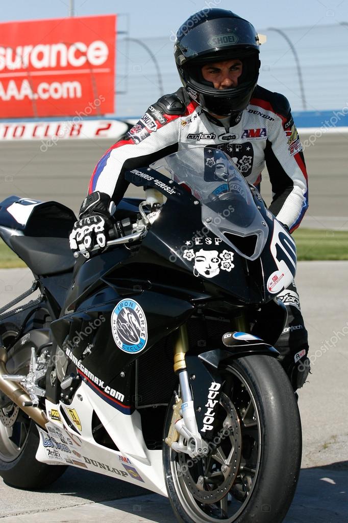 Chris Peris tries to get his BMW S1000RR during the race — Stock