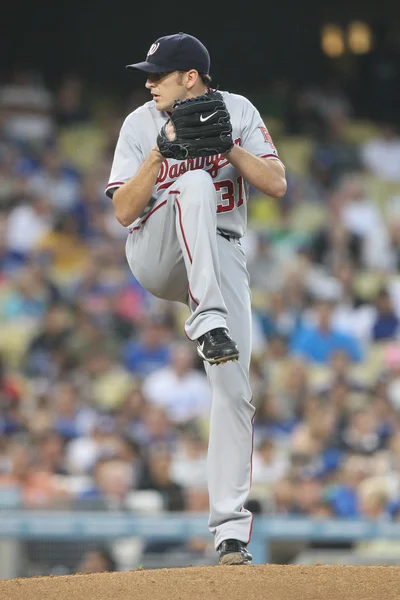 John Lannan pitches during the game — Stock Photo, Image