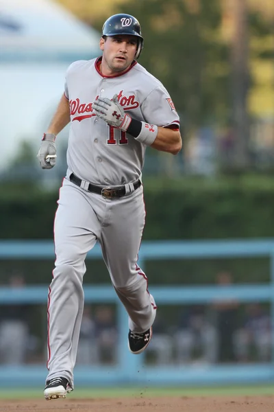 Ryan Zimmerman rounds second after smashing a two run homer during the game — Stock Photo, Image