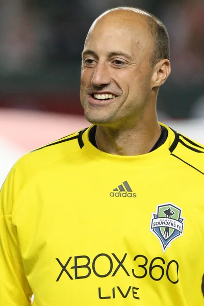 Kasey keller vóór het begin van het spel — Stockfoto