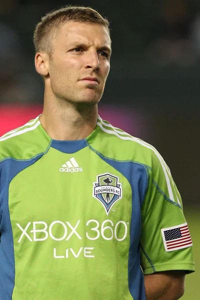 Jeff Parke before the start of the game — Stock Photo, Image