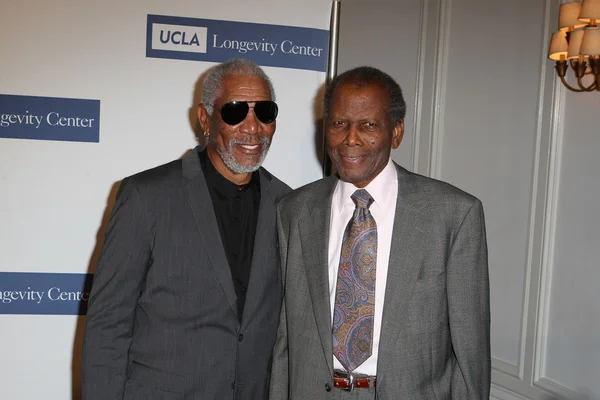 Morgan Freeman and Sidney Poitier attend the 2012 ICON Awards — Stock Photo, Image