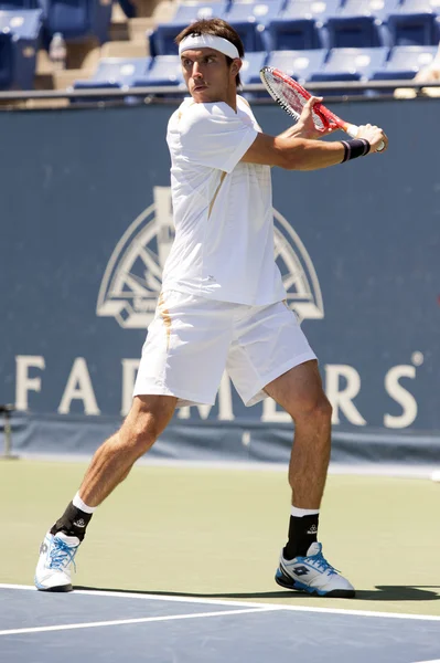 Leonardo Mayer in action during the game — Stock Photo, Image