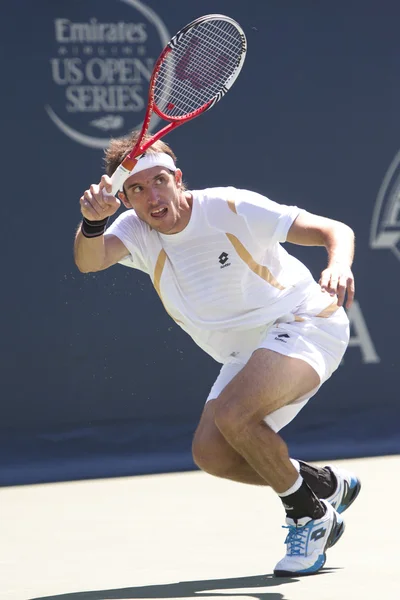 Leonardo Mayer em ação durante o jogo — Fotografia de Stock