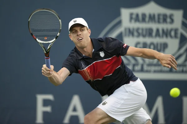 Sam Querrey în acțiune în timpul jocului — Fotografie, imagine de stoc