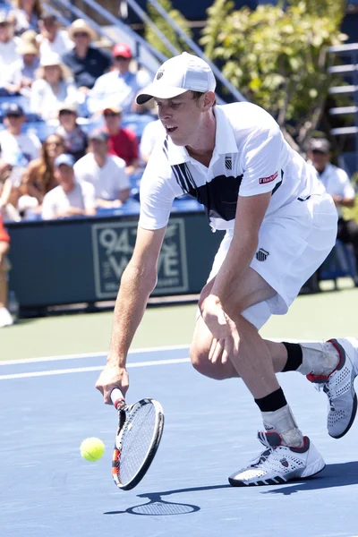 Sam querrey w akcji podczas gry — Zdjęcie stockowe