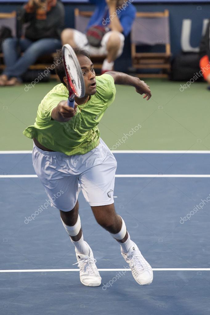 Rajeev Ram in action during the game — Stock Editorial Photo