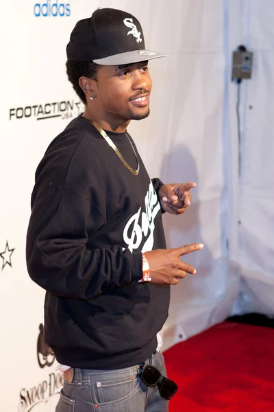 Rapper "Mann" arrives at the NBA All-Star Weekend VIP party co-hosted by Adidas and Snoop Dogg — Stock Photo, Image