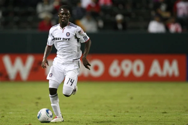 Patrick Nyarko em ação durante o jogo — Fotografia de Stock