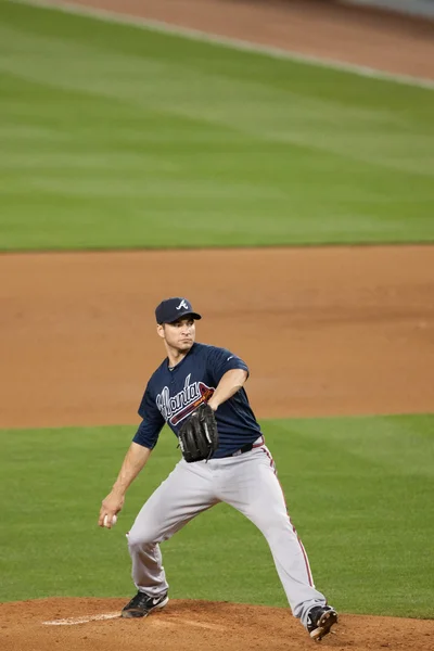 Brandon Beachy em ação durante o jogo — Fotografia de Stock