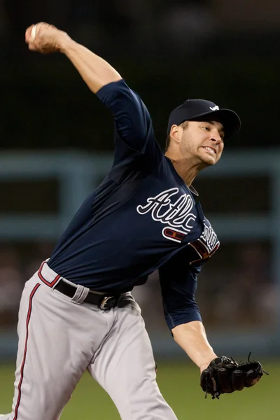 Brandon Beachy in action during the game — Stock Photo, Image