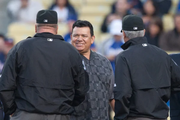 Fernando Valenzuela of the Los Angeles Dodgers before the — Stock Photo, Image