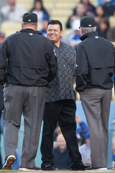 Fernando Valenzuela de los Dodgers de Los Ángeles ante la — Foto de Stock