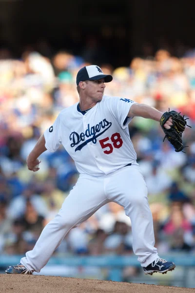 Chad Billingsley pitches during the game — Stock Photo, Image