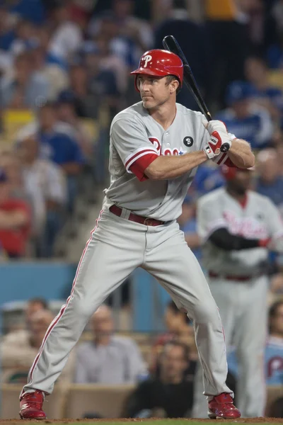 Chase Utley at bat during the game — Stock Photo, Image