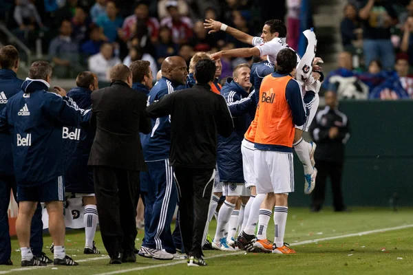 Camilo célèbre après avoir marqué le match — Photo