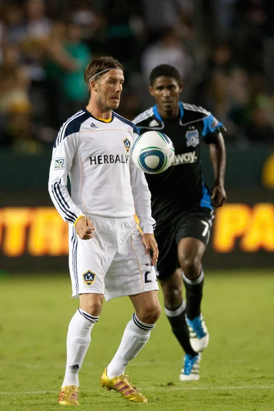 David Beckham em ação durante o jogo — Fotografia de Stock