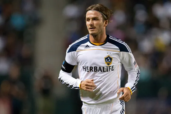 David Beckham in action during the game — Stock Photo, Image