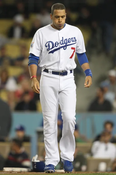 JAMES LONEY frustrated after an unsuccessful at bat during the game — Stock Photo, Image