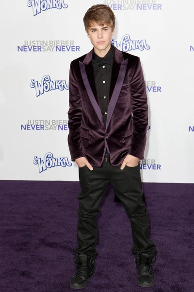 JUSTIN BIEBER chega ao Paramount Pictures Justin Bieber: Nunca diga Nunca estréia — Fotografia de Stock