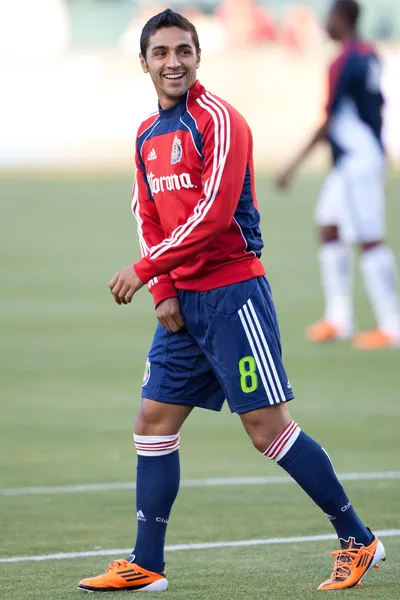 Mariano Trujillo se réchauffe avant le match de football de la Ligue majeure — Photo