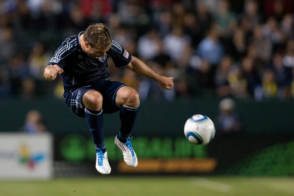 Michael harrington v akci během major league soccer hra — Stock fotografie