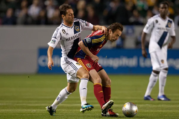 Marcelo Sarvas ve Ned Grabavoy Major League Soccer Oyun sırasında eylem