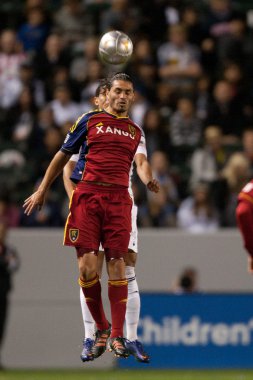 Fabian espindola ve sean franklin eylem sırasında major league soccer oyunu
