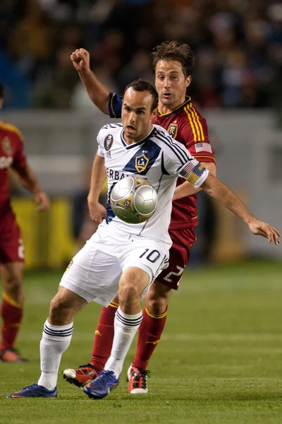 Landon donovan ve ned grabavoy eylem sırasında major league soccer oyunu