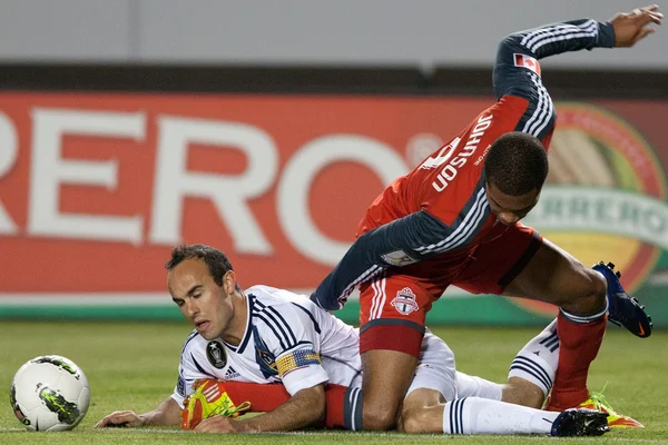 Ryan johnson en -landon donovan tijdens het spel — Stockfoto