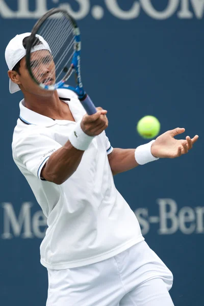 Somdev Kishore Devvarman en acción durante el juego —  Fotos de Stock