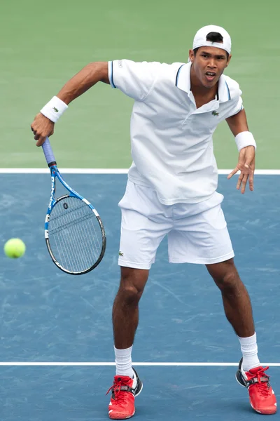 Somdev kishore devvarman in Aktion während des Spiels — Stockfoto