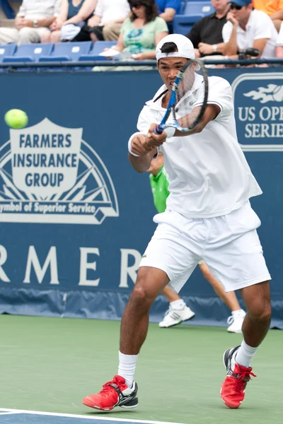 Somdev Kishore Devvarman em ação durante o jogo — Fotografia de Stock