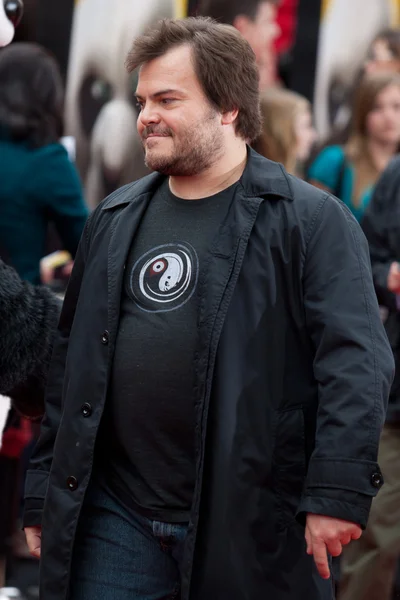 Jack black anländer till los angeles premiären — Stockfoto